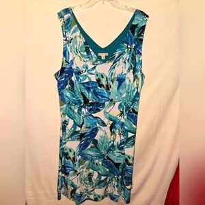 Blue green floral dress
